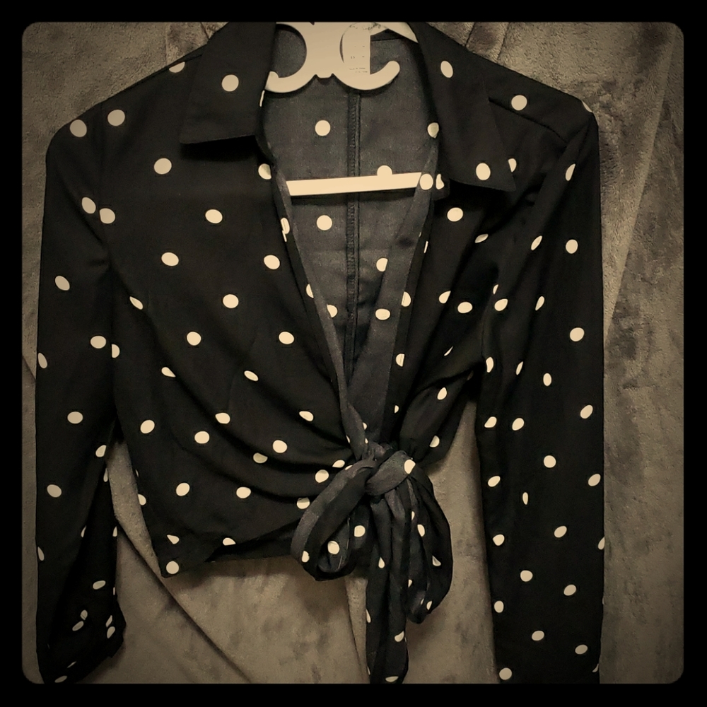 vintage inspired Polka dot blouse
